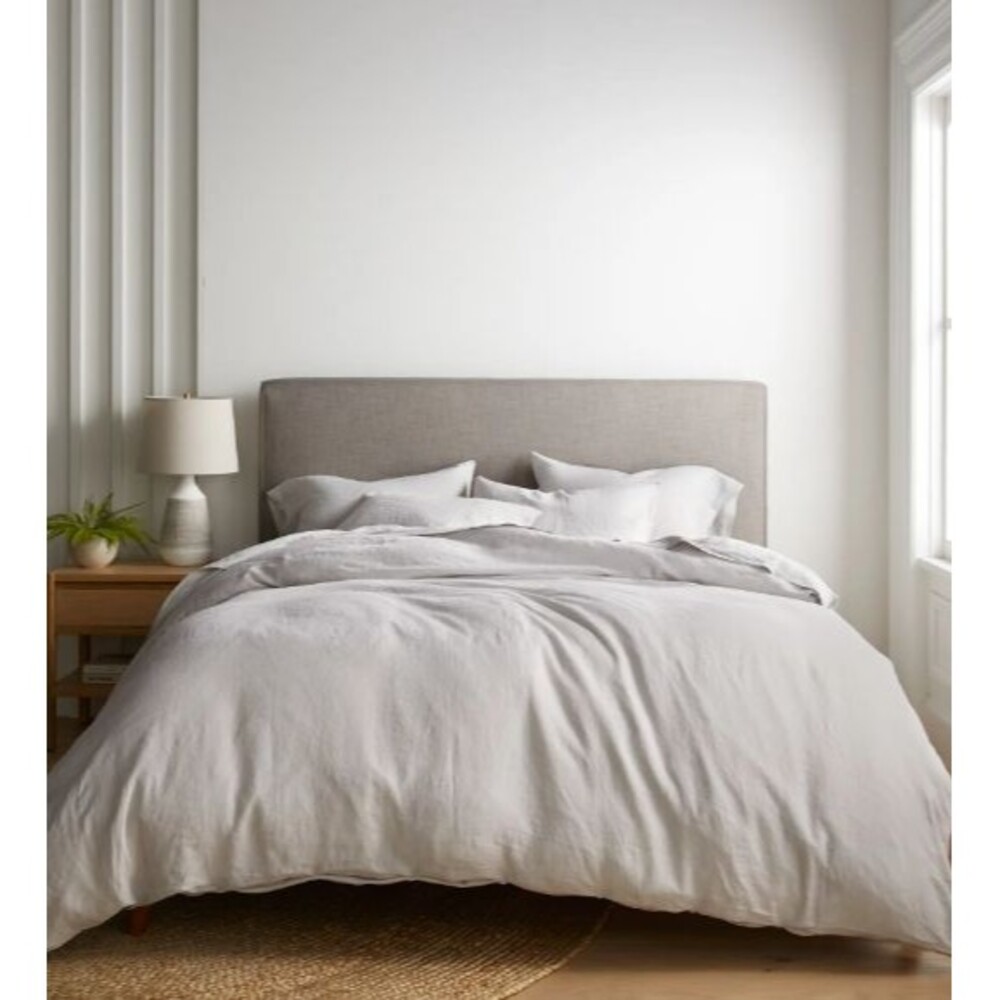 Quince European Linen Duvet Cover Set in Light Grey King / Cali King 2 Shams